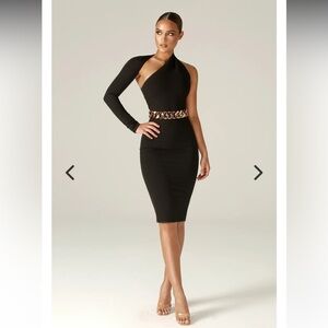 Alieva Dasha modern dress black minimalist neutral classic formal bodycon fit
